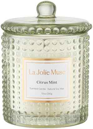 LA JOLIE MUSE Christmas Candle | Ruby Berry Bliss | Mandarin Cranberry &amp; Plum | 10 oz Festive Candle | 55 Hours Clean Burn | Gift for Women &amp; Family - Homesidy.com
