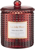 LA JOLIE MUSE Christmas Candle | Ruby Berry Bliss | Mandarin Cranberry &amp; Plum | 10 oz Festive Candle | 55 Hours Clean Burn | Gift for Women &amp; Family - Homesidy.com