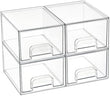 Vtopmart 4 Pack Small Clear Stackable Storage Drawers,Acrylic Bathroom Makeup Organizer,Plastic Storage Bins For Vanity, Undersink, Kitchen Cabinets, Pantry, Home Organization - Homesidy.com