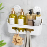 LEVERLOC Shower Caddy Suction Cup, Shower Organizer Removable Bathroom Shelf, Storage Suction Powerful Max Hold 22lbs Bathroom Caddy Waterproof Holder, White - Homesidy.com