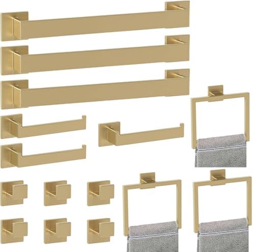 5 - Pieces Matte Black Bathroom Hardware Accessories Set, SUS304 Stainless Steel Bath Towel Bar Set, Towel Racks for Bathroom Wall Mounted. - Homesidy.com