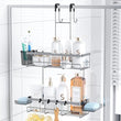 Aitatty Over the Door Shower Caddy Hanging: Black Rustproof Shower Organizer over the Door - No Drilling Bathroom Rack for Inside - Homesidy.com