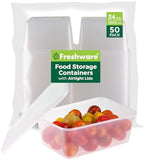 Freshware Food Storage Containers [50 Set] 8 oz Plastic Deli Containers with Lids, Slime, Soup, Meal Prep Containers | BPA Free | Stackable | Leakproof | Microwave/Dishwasher/Freezer Safe - Homesidy.com