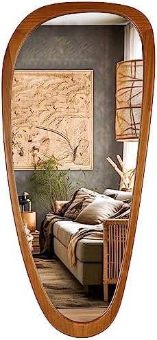 WallBeyond Asymmetrical Mirror, Irregular Wall Mirror, Wall Mirrors Decorative for Bedroom Living Room Entryway Hall, Wood Mirror for mid Century Modern Decor 30&34; H x 19&34; W - Homesidy.com