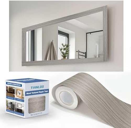 TIANLDD 27 FT Wood Grain Wallpaper Border, Removable Waterproof Mirror Border Peel and Stick,Bathroom Mirror Frame Border.(Black) - Homesidy.com