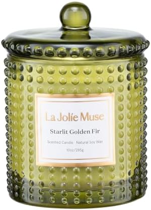 LA JOLIE MUSE Christmas Candle | Ruby Berry Bliss | Mandarin Cranberry &amp; Plum | 10 oz Festive Candle | 55 Hours Clean Burn | Gift for Women &amp; Family - Homesidy.com