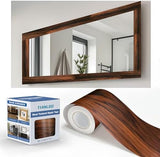 TIANLDD 27 FT Wood Grain Wallpaper Border, Removable Waterproof Mirror Border Peel and Stick,Bathroom Mirror Frame Border.(Black) - Homesidy.com