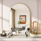 VooBang Arched Wall Mirror, 30 x 38 inch Arch Bathroom Mirror, Wall Mounted Vanity Mirror with Arch Metal Frame, Modern Bathroom Vanity Mirror for Bedroom, Living Room, Hanging or Leaning, Black - Homesidy.com