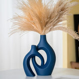 Lvases Snuggle Hollow Ceramic Vase Set of 2, Nordic Modern Boho ins Style Decorative Ceramic Aesthetic Flower Vase for Home Decor (Milky White W 6.3&34; X H 8.4&34;) - Homesidy.com