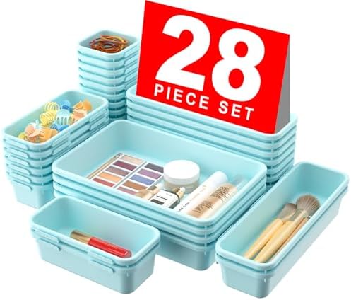 A - LuGei 【Military Grade Drawer Organizer, 【𝟱𝗦𝗶𝘇𝗲】 Makeup organizer, 【Holds 177 Items】 Bathroom Organizers and Storage, Organization and Storage, Desk Drawer Organizer for Bathroom Vanity - Homesidy.com