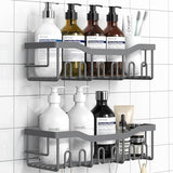 EUDELE 5 - Pack Rustproof Stainless Steel Shower Caddy Set– No Drill Adhesive Bathroom Organizer, Space - Saving Shower Shelves for Apartment Essentials, Bathroom/Kitchen Storage Home Decor - L Size - Homesidy.com
