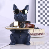 French Bulldog Gifts Statue Tray Organizer for Keys, Candy, Jewelry, Earrings, Entrance Piggy Bank - Modern Decor Resin French Bulldog Decor Entryway Table, Coffee Table, Office Desk, Home Decor - Homesidy.com
