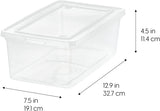 IRIS USA 6 Qt. Plastic Storage Bins Containers with Lids, 4 Pack, Small Sensory Bin, Craft Storage, Craft Organizers &amp; Storage, Organizing Container for Home, Office &amp; Art Supplies, Stackable, Clear - Homesidy.com