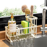 Cisily Kitchen Sink Caddy Organzier with High Brush Holder, Sponge Holder for Sink, 304 Rustproof Stainless, Kitchen Countertop Soap Dispenser Organizer, Kitchen Decor and Accessories - Homesidy.com