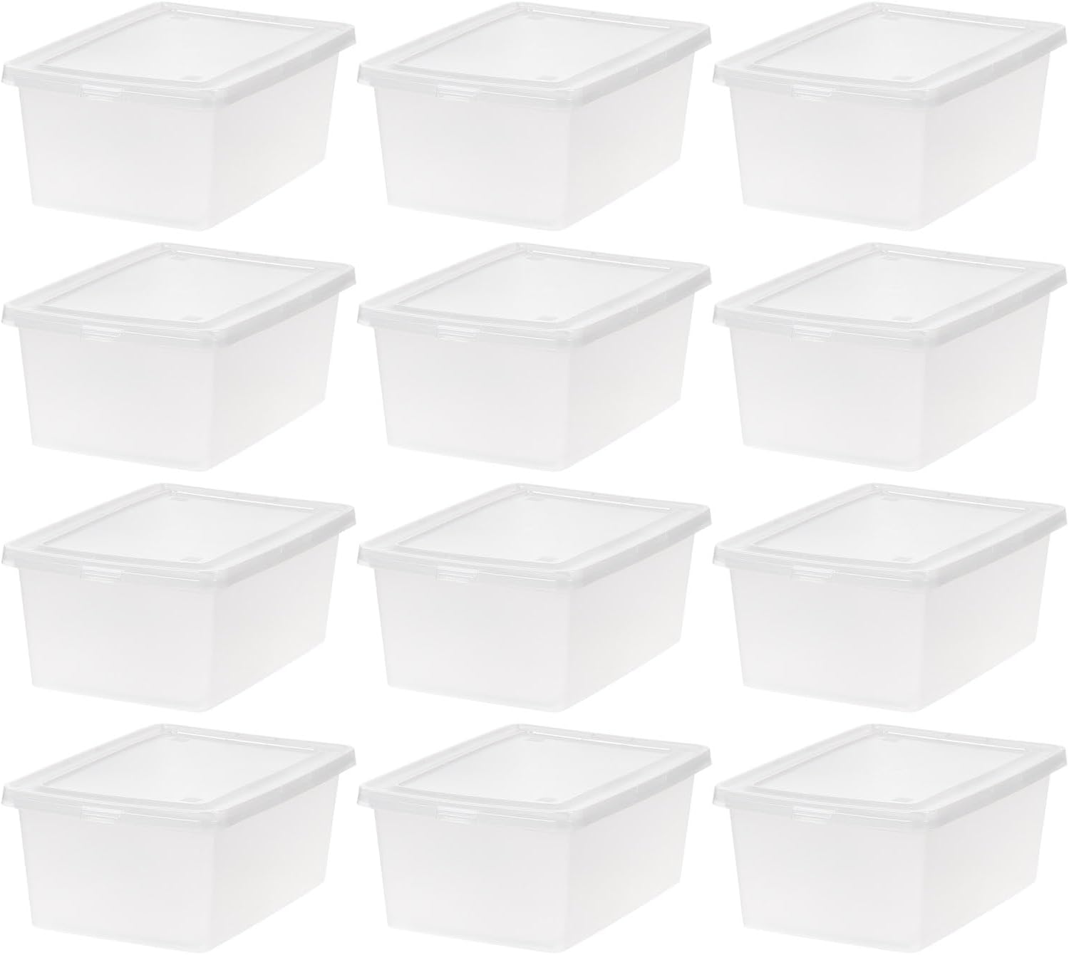 IRIS USA 6 Qt. Plastic Storage Bins Containers with Lids, 4 Pack, Small Sensory Bin, Craft Storage, Craft Organizers &amp; Storage, Organizing Container for Home, Office &amp; Art Supplies, Stackable, Clear - Homesidy.com