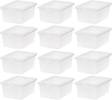 IRIS USA 6 Qt. Plastic Storage Bins Containers with Lids, 4 Pack, Small Sensory Bin, Craft Storage, Craft Organizers &amp; Storage, Organizing Container for Home, Office &amp; Art Supplies, Stackable, Clear - Homesidy.com