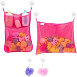 2 x Mesh Bath Toy Organizer 8 Ultra Strong Hooks – The Perfect Bathtub Toy Holder &amp; Bathroom or Shower Caddy – These Multi - use Net Bags Make Baby Bath Toy Storage Easy – For Kids &amp; Toddlers - Homesidy.com