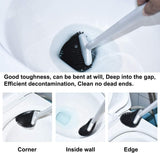 Sellemer Toilet Brush and Holder Set - Flexible Toilet Bowl Brush Head with Silicone Bristles, Compact Size for Storage and Organization, Ventilation Slots Base (1 Pack, Silver) - Homesidy.com