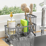 Cisily Kitchen Sink Caddy Organzier with High Brush Holder, Sponge Holder for Sink, 304 Rustproof Stainless, Kitchen Countertop Soap Dispenser Organizer, Kitchen Decor and Accessories - Homesidy.com