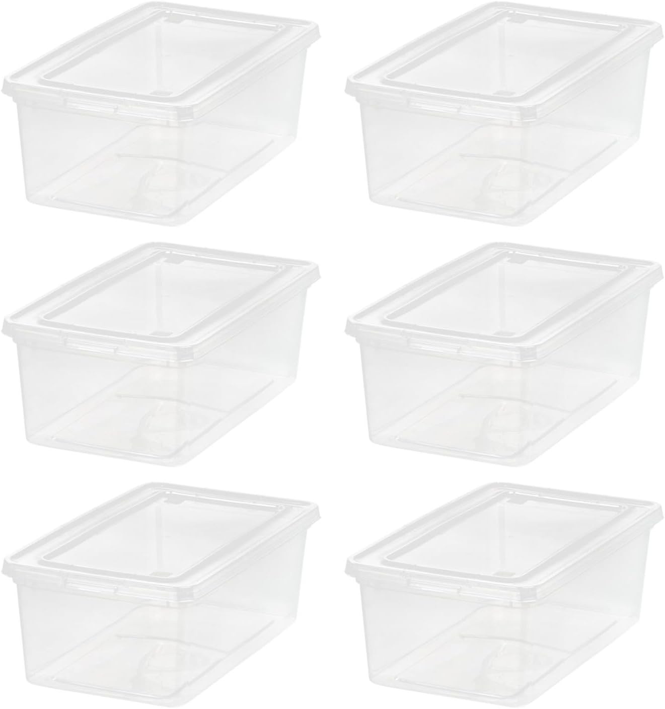 IRIS USA 6 Qt. Plastic Storage Bins Containers with Lids, 4 Pack, Small Sensory Bin, Craft Storage, Craft Organizers &amp; Storage, Organizing Container for Home, Office &amp; Art Supplies, Stackable, Clear - Homesidy.com