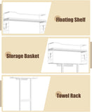 Aetyord Towel Racks for Bathroom 31inch Wall Mounted Towel Rack,Floating Shelf with Wood Plank,Towel Storage for Bathroom can Holds 6 Large Rolled Towels,All Black - Homesidy.com