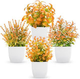 Der Rose 4 Pack Fake Plants Mini Artificial Greenery Potted Plants for Home Decor Indoor Office Table Room Farmhouse Bathroom Decor - Homesidy.com