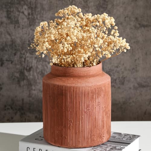 Rustic Vases for Home Decor. Ceramic Vase for Dining Table Decor. Terracotta Decorative Vase 6.1IN. ZSHLXM - Homesidy.com