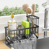 Cisily Kitchen Sink Caddy Organzier with High Brush Holder, Sponge Holder for Sink, 304 Rustproof Stainless, Kitchen Countertop Soap Dispenser Organizer, Kitchen Decor and Accessories - Homesidy.com