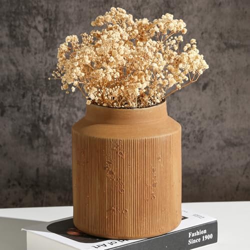 Rustic Vases for Home Decor. Ceramic Vase for Dining Table Decor. Terracotta Decorative Vase 6.1IN. ZSHLXM - Homesidy.com