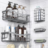 EUDELE Adhesive Shower Caddy, 5 Pack Rustproof Stainless Steel Bath Organizers With Large Capacity, No Drilling Shelves for Bathroom Storage &amp; Home Decor - Homesidy.com