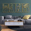 Glamativity 4 Pack Gold Wall Art Decor, Minimalist Single Line Real Metal Wall Art, Womans Body Shape Abstract Wall Art (Gold Classic Style, 17 x 11.8) - Homesidy.com