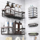 EUDELE Adhesive Shower Caddy, 5 Pack Rustproof Stainless Steel Bath Organizers With Large Capacity, No Drilling Shelves for Bathroom Storage &amp; Home Decor - Homesidy.com