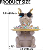 French Bulldog Gifts Statue Tray Organizer for Keys, Candy, Jewelry, Earrings, Entrance Piggy Bank - Modern Decor Resin French Bulldog Decor Entryway Table, Coffee Table, Office Desk, Home Decor - Homesidy.com
