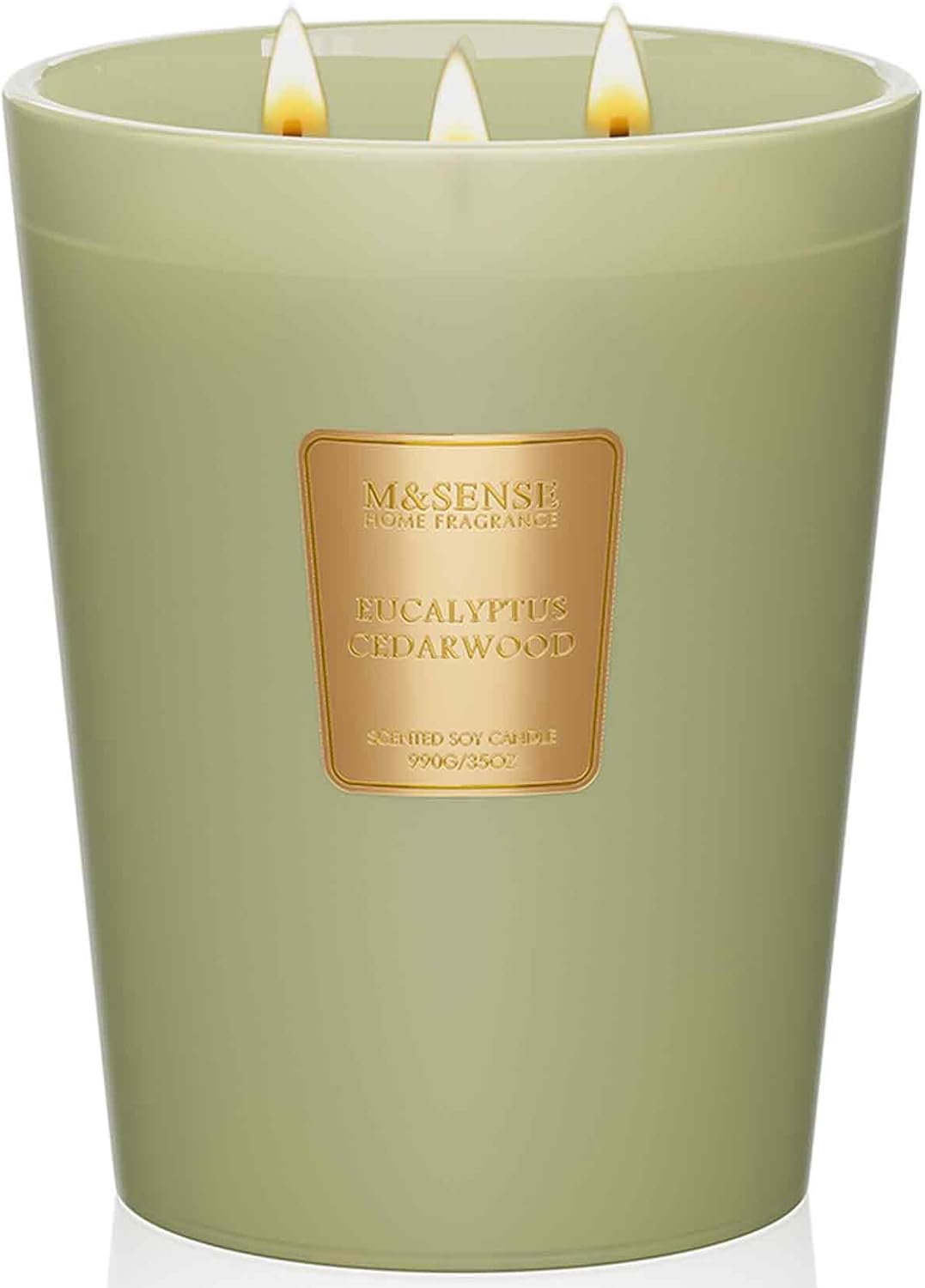 M&amp;SENSE Extra Large Candle Creamy Vanilla Scented, 3 - Wick 35oz 150H Long Lasting, Natural Soy Wax Aromatherapy Candle for Stress Relief, Home Fragrance Fall Winter Christmas Thanksgiving Gifts - Homesidy.com