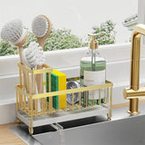 Cisily Black Sponge Holder for Kitchen Sink, Sink Caddy Organizer with High Brush Holder, Kitchen Countertop Organizers and Storage Essentials, Rustproof 304 Stainless Steel, Soap Dispenser Organize - Homesidy.com