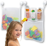 2 x Mesh Bath Toy Organizer 8 Ultra Strong Hooks – The Perfect Bathtub Toy Holder &amp; Bathroom or Shower Caddy – These Multi - use Net Bags Make Baby Bath Toy Storage Easy – For Kids &amp; Toddlers - Homesidy.com