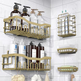 EUDELE Adhesive Shower Caddy, 5 Pack Rustproof Stainless Steel Bath Organizers With Large Capacity, No Drilling Shelves for Bathroom Storage &amp; Home Decor - Homesidy.com