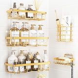 Liuoud 5 Pack Shower Caddy Organizer Rack Shelf for Inside Shower, Adhesive Bathroom Wall Storage Basket Rustproof Stainless Steel Shampoo Holder, Girly Bathroom Accessory Decor Set, Pink - Homesidy.com