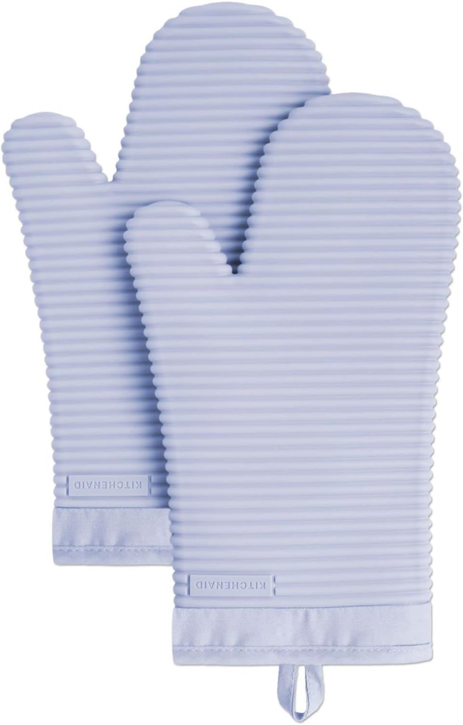 KITCHENAID Ribbed Soft Silicone Oven Mitt 2 - Pack Set, 7.5&34;x13&34;, Milkshake - Homesidy.com