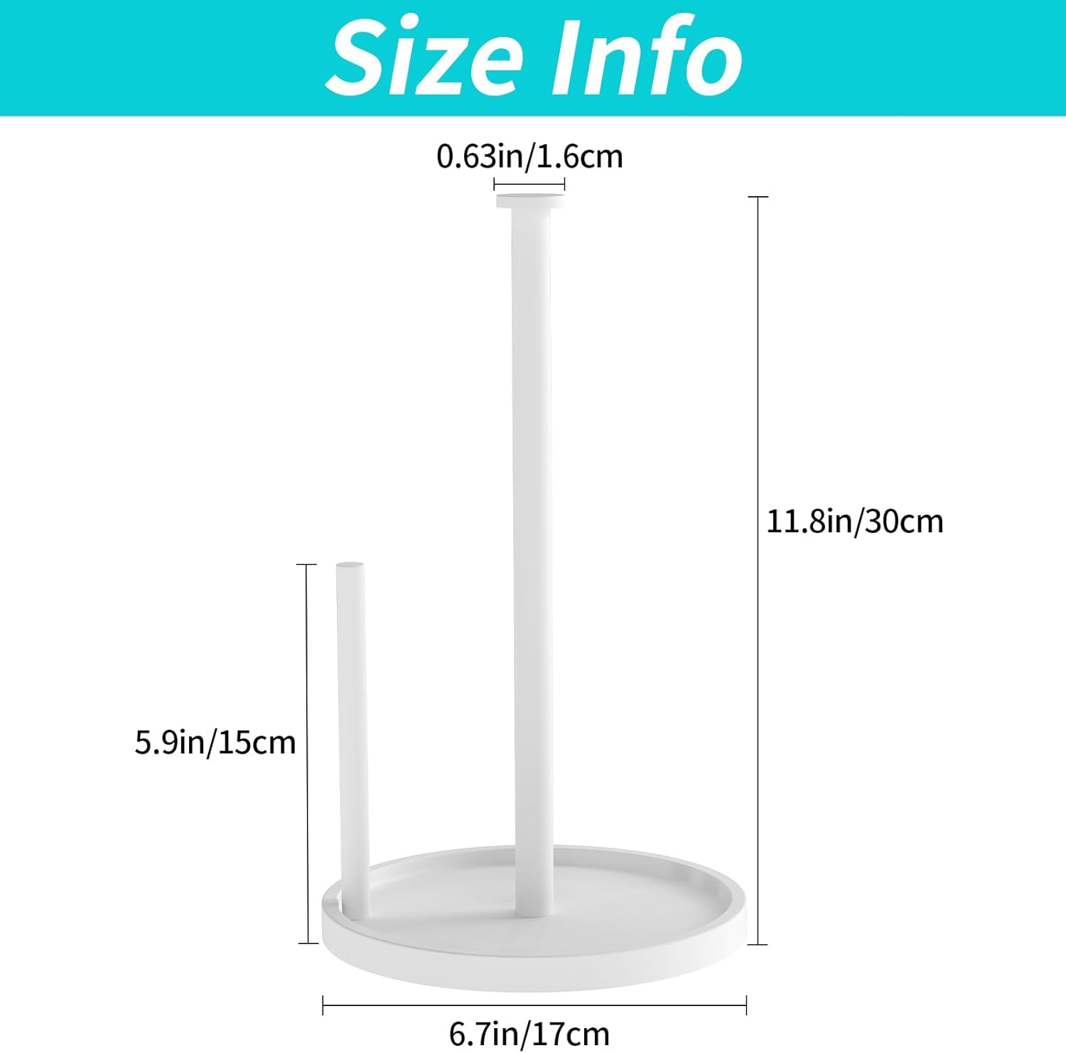 Paper Towel Holder Countertop, Standing Paper Roll Holder with Anti Slip Weighted Base, Stainless Steel Freestanding Paper Towel Holder for Kitchen, Black - Homesidy.com