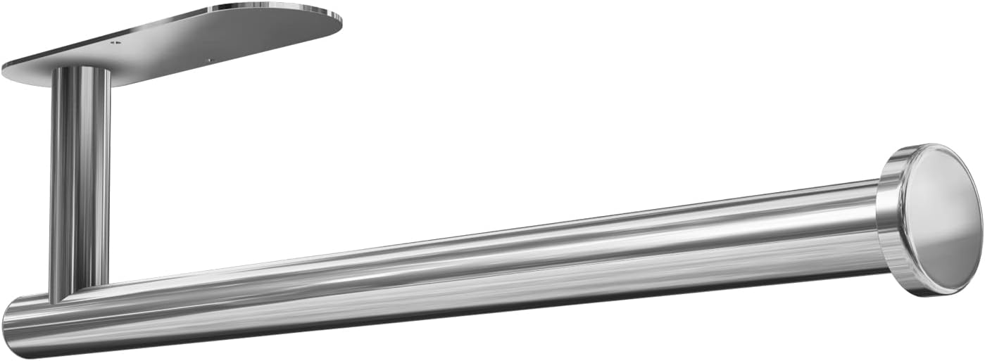 DEKAVA Paper Towel Holder Under Cabinet Wall Mount for Kitchen Towel, Self - Adhesive Bar, Rack, SUS304 Stainless Steel 13 inch (BlackA, 1) - Homesidy.com