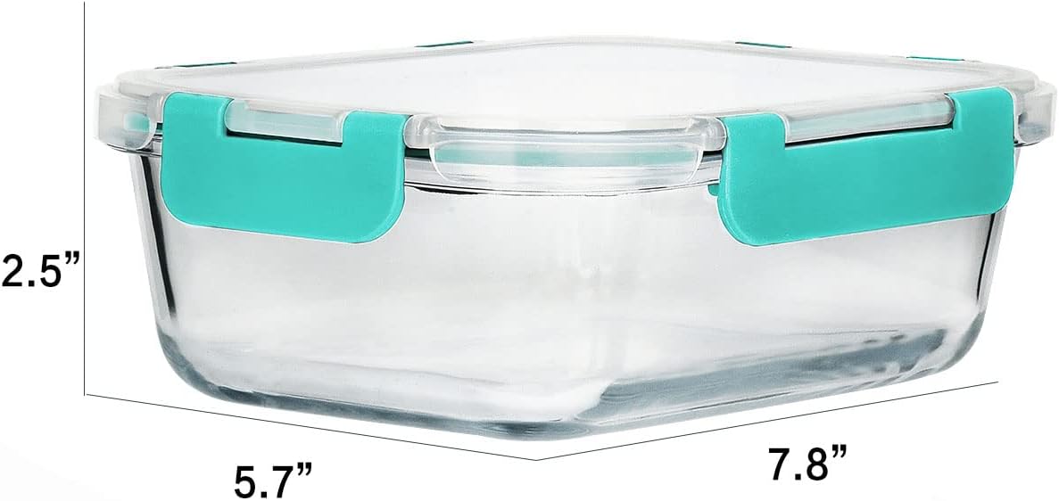 [8 - Pack,30 oz]Glass Meal Prep Containers,Glass Food Storage Containers,Airtight lunch Containers with Lids, Microwave, Oven, Freezer and Dishwasher - Homesidy.com