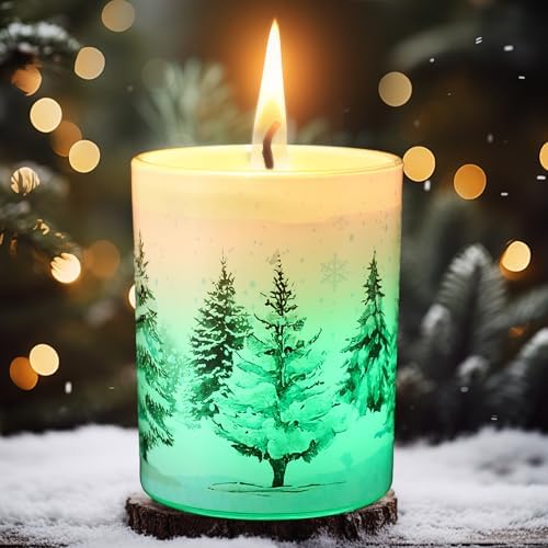 Electricwise Christmas Scented Candle Gift Set for Women, LED Xmas Candles Can Change Into 7 Colors, Winter Candle with 7.6oz Soy Wax Fir Holiday Candles for Christmas Women Gift(Snowman) - Homesidy.com