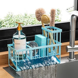 Cisily Kitchen Sink Caddy Organzier with High Brush Holder, Sponge Holder for Sink, 304 Rustproof Stainless, Kitchen Countertop Soap Dispenser Organizer, Kitchen Decor and Accessories - Homesidy.com