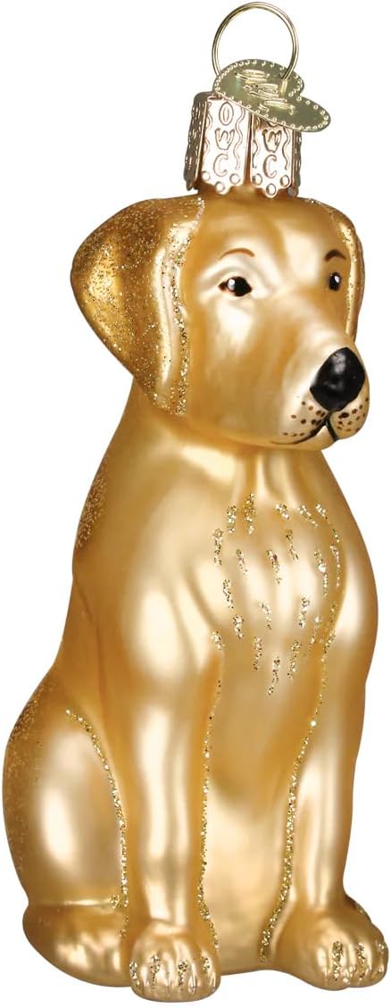 Old World Christmas Black Labrador Dog Collection Glass Blown Ornaments for Christmas Tree 3.75 x 1.5 - Homesidy.com