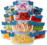HOMBERKING 24pc Borosilicate Glass Food Storage Containers with Lids, Glass Meal Prep Containers with Leak Proof Snap Lock Lids, Airtight Bento Lunch Boxes, Kitchen Storage (12 lids &amp; 12 Containers) - Homesidy.com