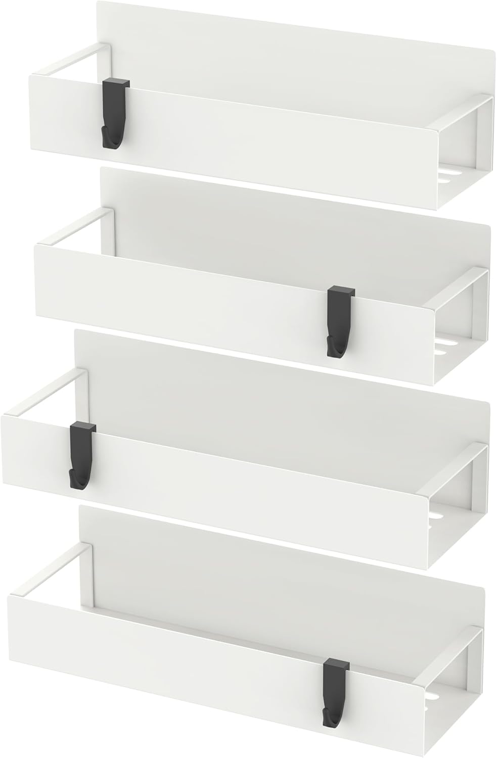HuggieGems Metal 4 Pack Magnetic Spice Storage Rack Organizer for Refrigerator and Oven, Black Fridge Organizers and Storage - Homesidy.com
