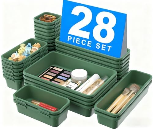 A - LuGei 【Military Grade Drawer Organizer, 【𝟱𝗦𝗶𝘇𝗲】 Makeup organizer, 【Holds 177 Items】 Bathroom Organizers and Storage, Organization and Storage, Desk Drawer Organizer for Bathroom Vanity - Homesidy.com