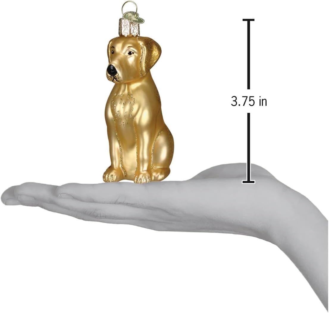 Old World Christmas Black Labrador Dog Collection Glass Blown Ornaments for Christmas Tree 3.75 x 1.5 - Homesidy.com