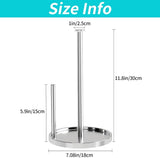 Paper Towel Holder Countertop, Standing Paper Roll Holder with Anti Slip Weighted Base, Stainless Steel Freestanding Paper Towel Holder for Kitchen, Black - Homesidy.com